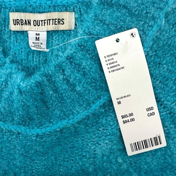 Urban Outfitters Women's NWT UO Avril Cropped Mock Neck Sweater Size M Teal Blue - Picture 7 of 11